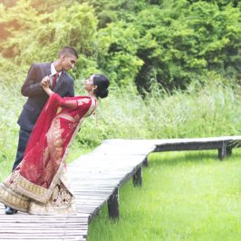 Siasha and dersen,hawaan forest,lush green backdrop,save the date shoot,wedding photography durban,SweetCr8ivity,red bridal lehenga,creative shoot umhlanga,lagoon,red and white baloon props, couples photography durban, graphic designer