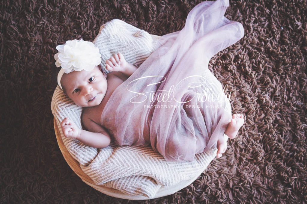 newborn photography durban,2weeks old baby girl,tutus and bows,diy newborn swing,creative ,Sweetcr8ivity,elaine and aveen lutchman,makeshift home studio,baby in a basket top view