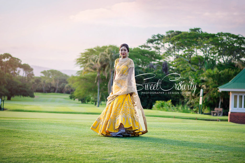 mount edgecombe country club, weavers nest, nelengu night, siasha weds dersen, yellow lehenga, landscape, best durban wedding photographers, south indian wedding, elaine and aveen lutchman, bhagwans caterers, black and white photography, indian beauty, happiness, night before, macaroon wedding favors, vintage themed cake, gold carts, depth of field, gold bangles, details, golden hour