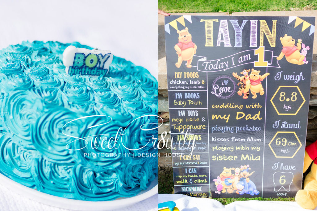 1st birthday, cake smash, chris saunders park, durban photographers, sweetcr8ivity, aveen and elaine lutchman, laughter, tayin, pooh, mila