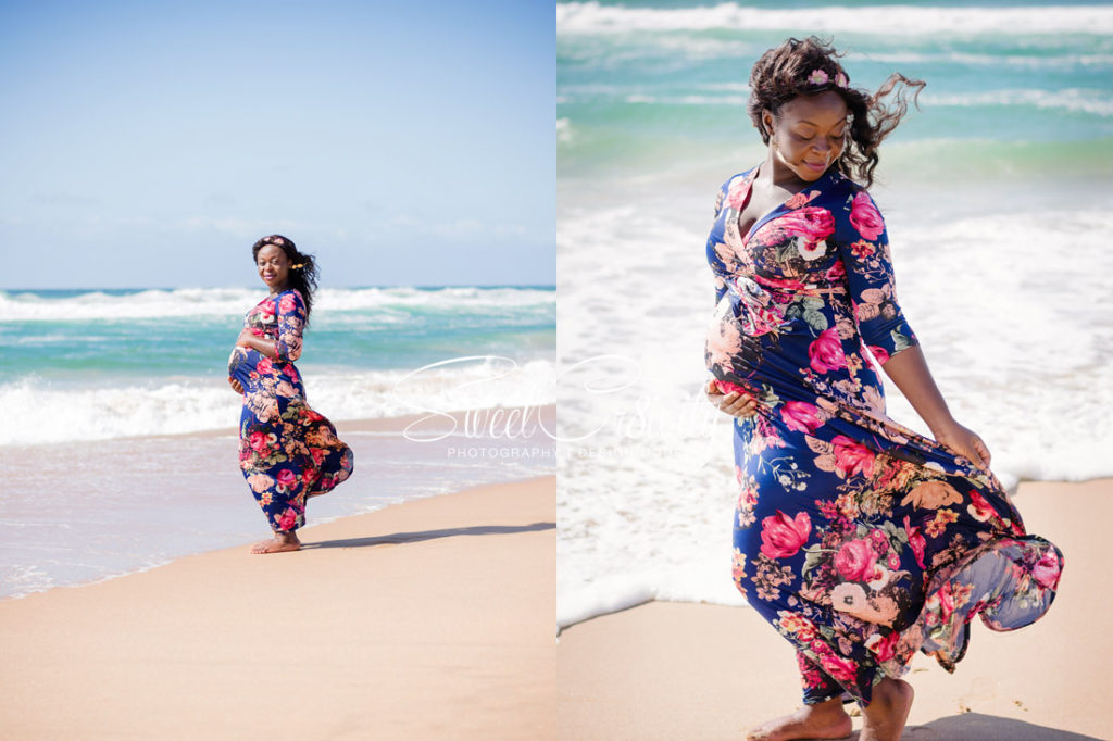 pregnancy,its a girl, photoshoot, umhlanga, best durban photographers, nature, hawaan forest, umhlanga nature reserve, elaine and aveen lutchman, floral maxi dress, umhlanga beach