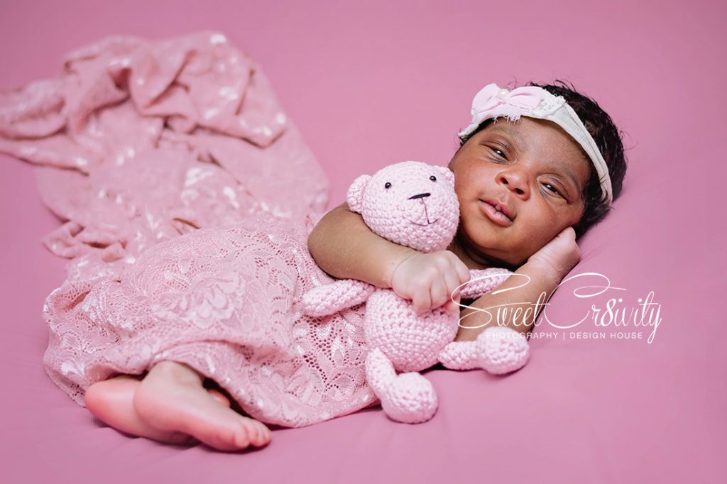 newborn photography durban, photography props,sweetcr8ivity,baby girl, pink, details, creativity, aver and Elaine lutchman, Abigail bortey,rings in feet, baby smiling