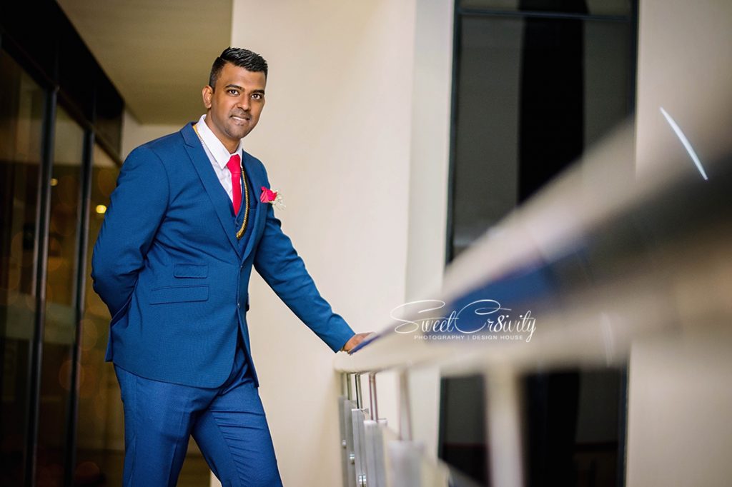 south indian wedding, best durban wedding photographers, sweetcr8ivity, elaine and aveen lutchman, umngeni road temple, intimate moments, creativity, colors, indian, happiness, love, creative shoot, red sari, dapper suit, navy blue,beauty,sunlight,perspective,groom,bride,