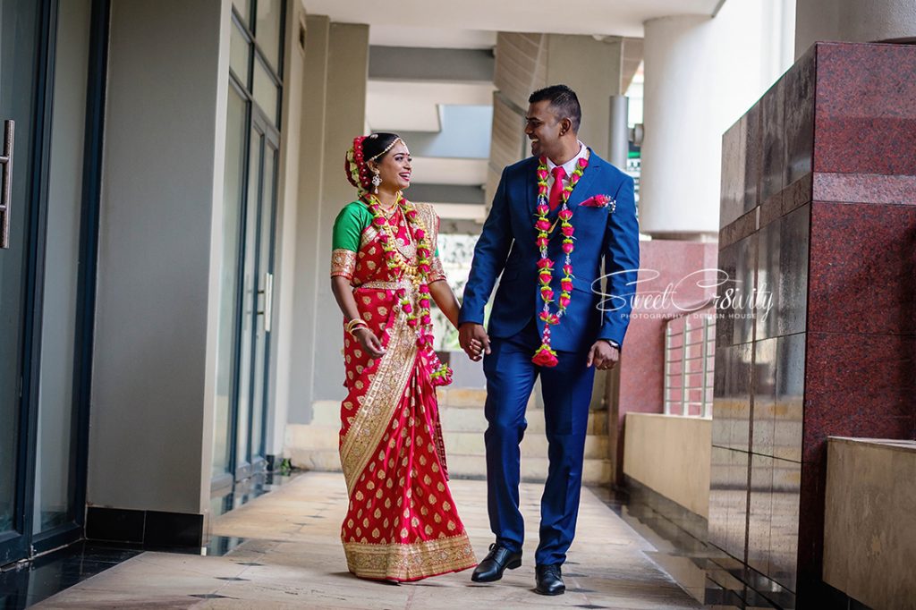 south indian wedding, best durban wedding photographers, sweetcr8ivity, elaine and aveen lutchman, umngeni road temple, intimate moments, creativity, colors, indian, happiness, love, creative shoot, red sari, dapper suit, navy blue,beauty,sunlight